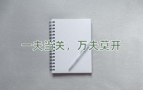 成语一夫当关，万夫莫开
