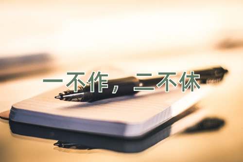 成语一不作，二不休
