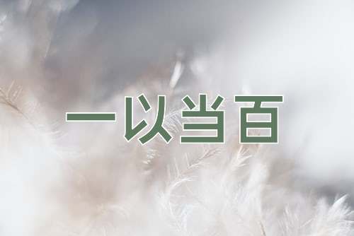 成语一以当百