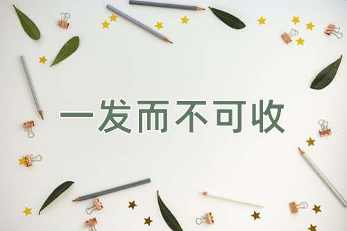 成语一发而不可收