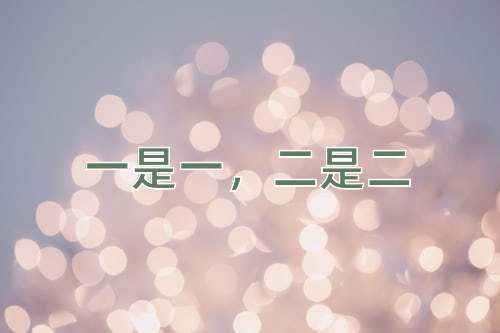 成语一是一，二是二