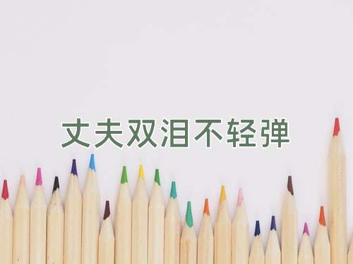 成语丈夫双泪不轻弹