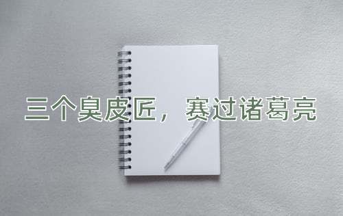 成语三个臭皮匠，赛过诸葛亮