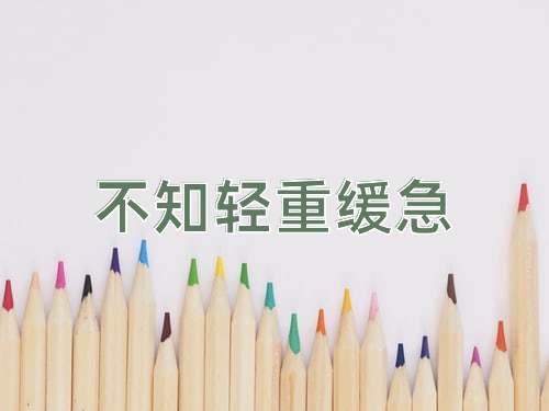 成语不知轻重缓急