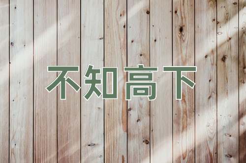 成语不知高下