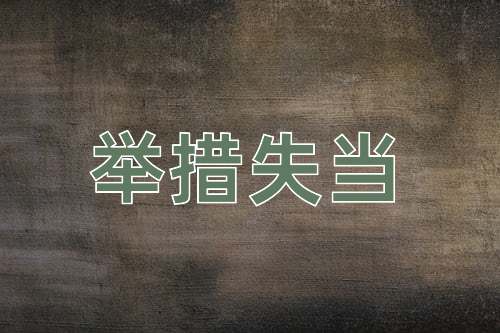 成语举措失当