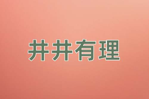 成语井井有理