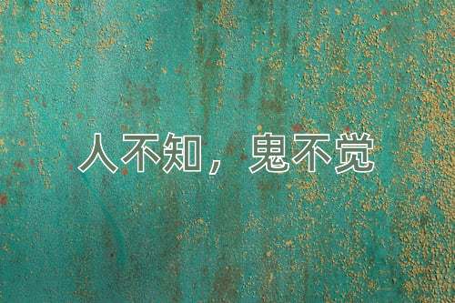 成语人不知，鬼不觉