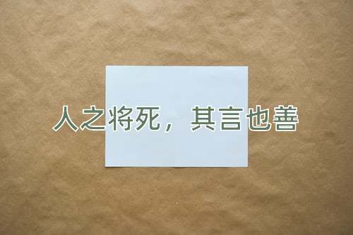 成语人之将死，其言也善