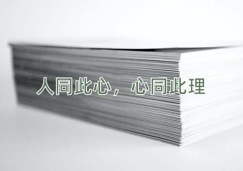 成语人同此心，心同此理