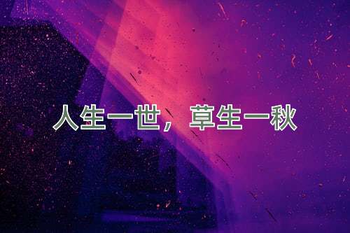 成语人生一世，草生一秋