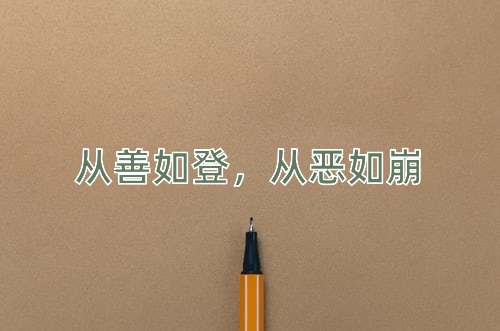 成语从善如登，从恶如崩