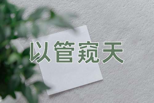成语以管窥天