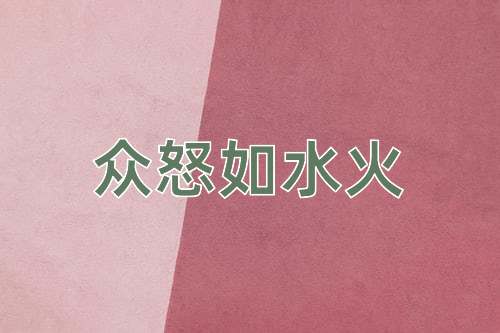成语众怒如水火