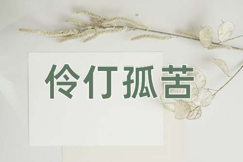 成语伶仃孤苦