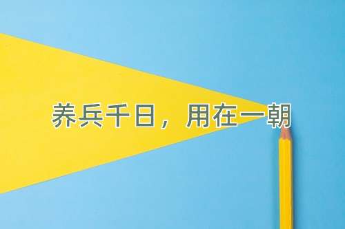 成语养兵千日，用在一朝