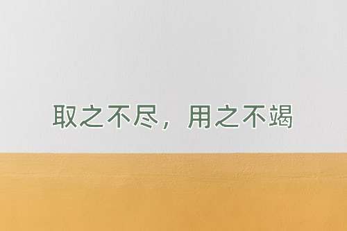 成语取之不尽，用之不竭