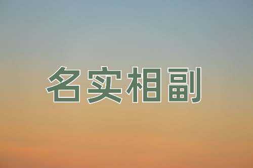 成语名实相副