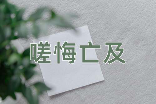 成语嗟悔亡及