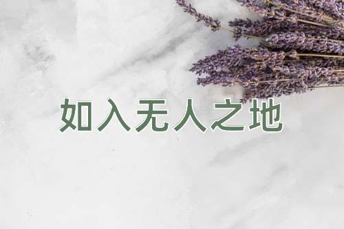 成语如入无人之地