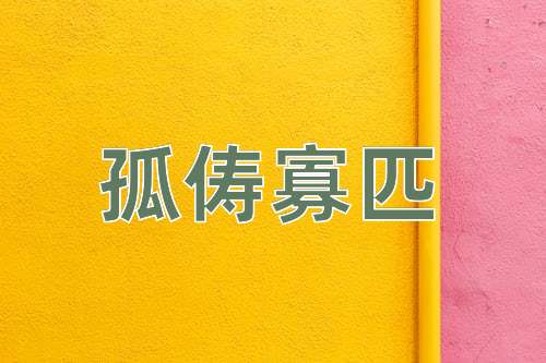 成语孤俦寡匹