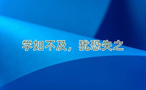 成语学如不及，犹恐失之