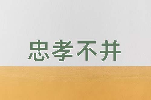 成语忠孝不并