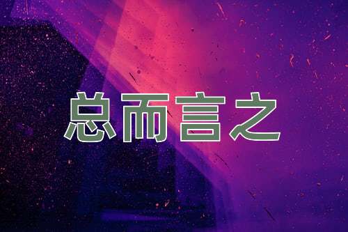成语总而言之