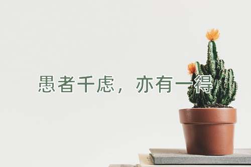 成语愚者千虑，亦有一得