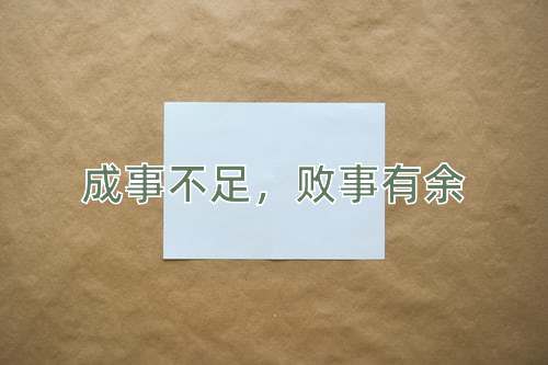 成语成事不足，败事有余