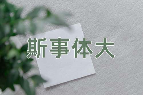 成语斯事体大