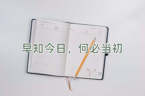 成语早知今日，何必当初