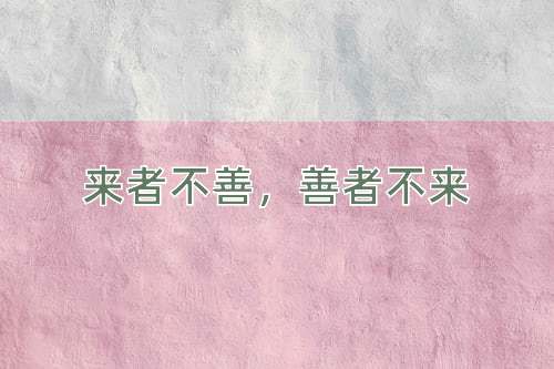 成语来者不善，善者不来