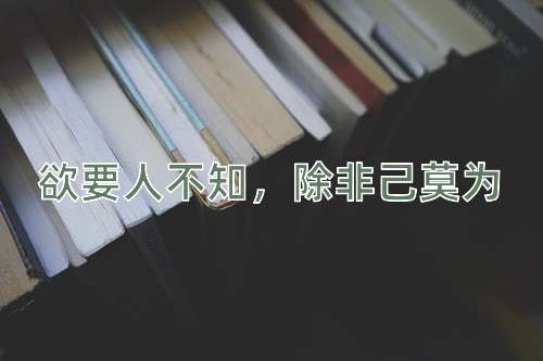 成语欲要人不知，除非己莫为