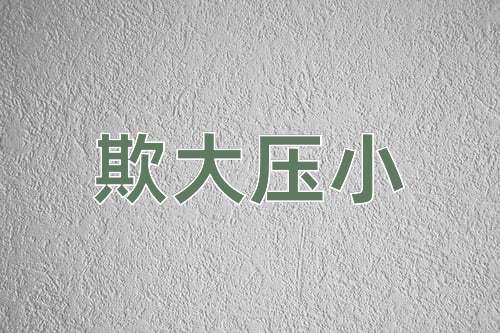 成语欺大压小