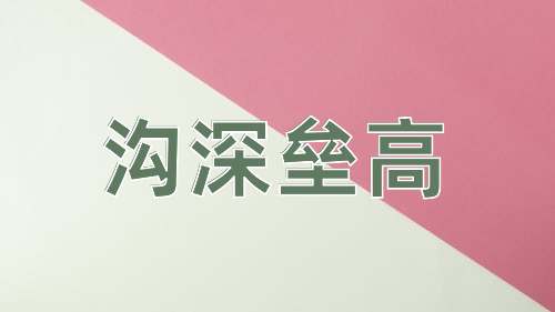 成语沟深垒高