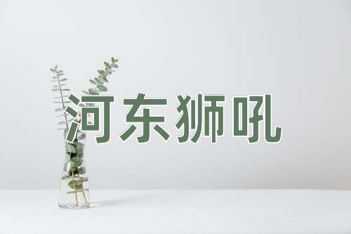 成语河东狮吼