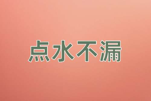 成语点水不漏