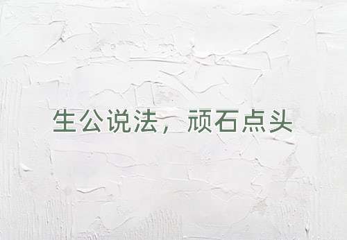 成语生公说法，顽石点头