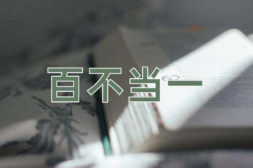 成语百不当一