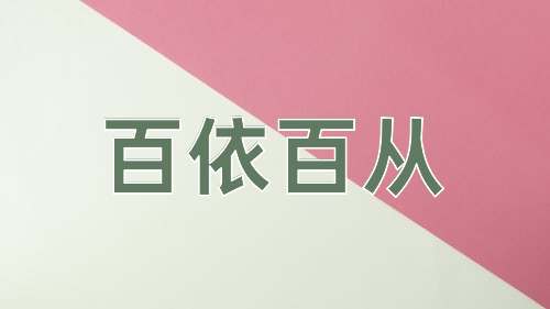 成语百依百从