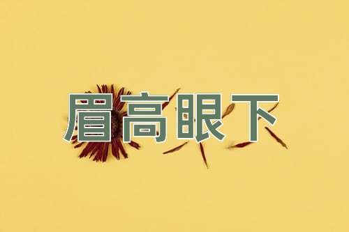 成语眉高眼下