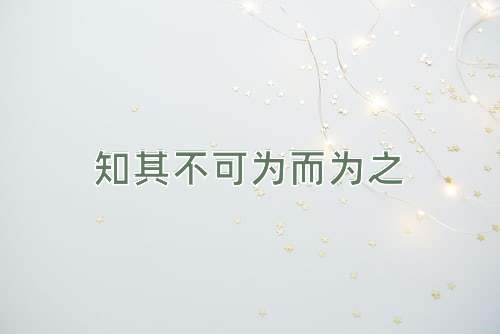 成语知其不可为而为之