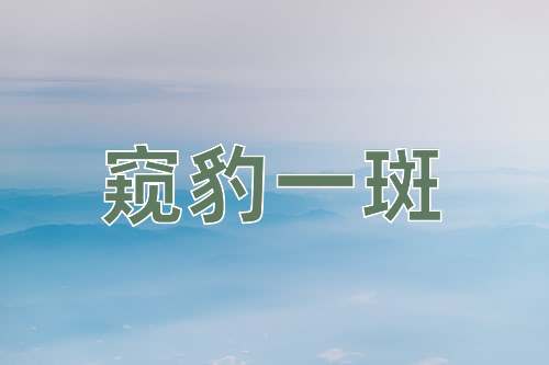 成语窥豹一斑