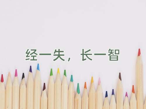 成语经一失，长一智