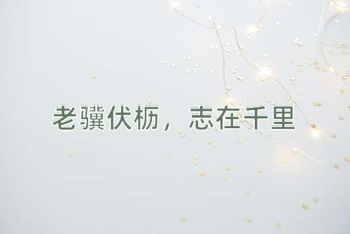 成语老骥伏枥，志在千里