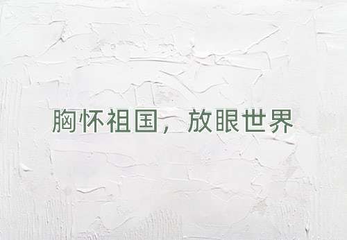 成语胸怀祖国，放眼世界
