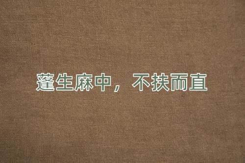 成语蓬生麻中，不扶而直