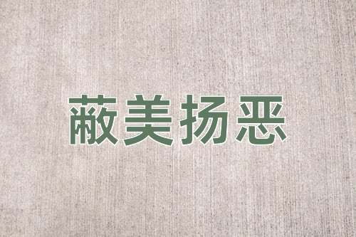 成语蔽美扬恶