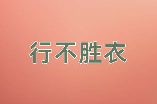 成语行不胜衣